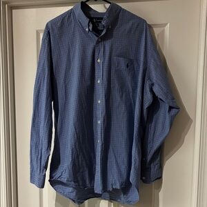 Large men’s Ralph Lauren Blue Plaid Button-Down Shirt